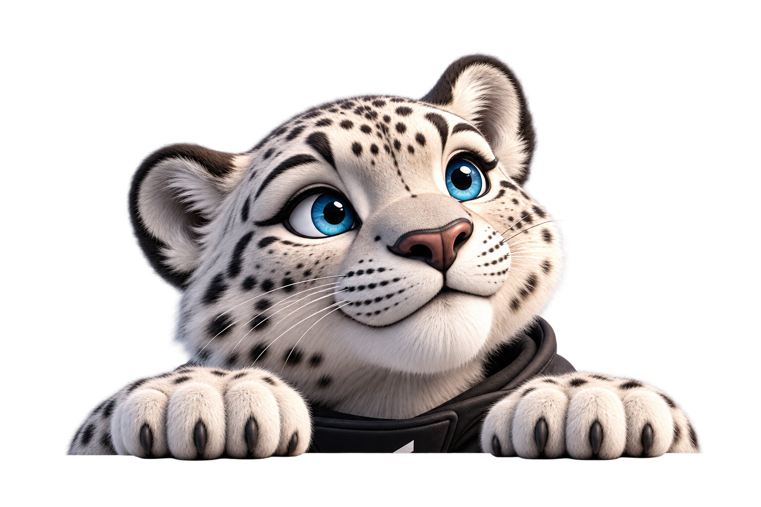 Unkapped snow leopard mascot